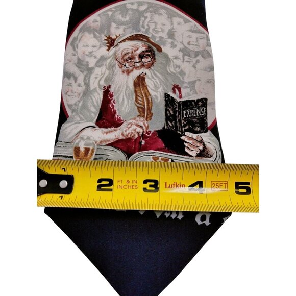 Norman Rockwell Men's Christmas Tie Santa Expence Acct Saturday Evening Post - Picture 3 of 3